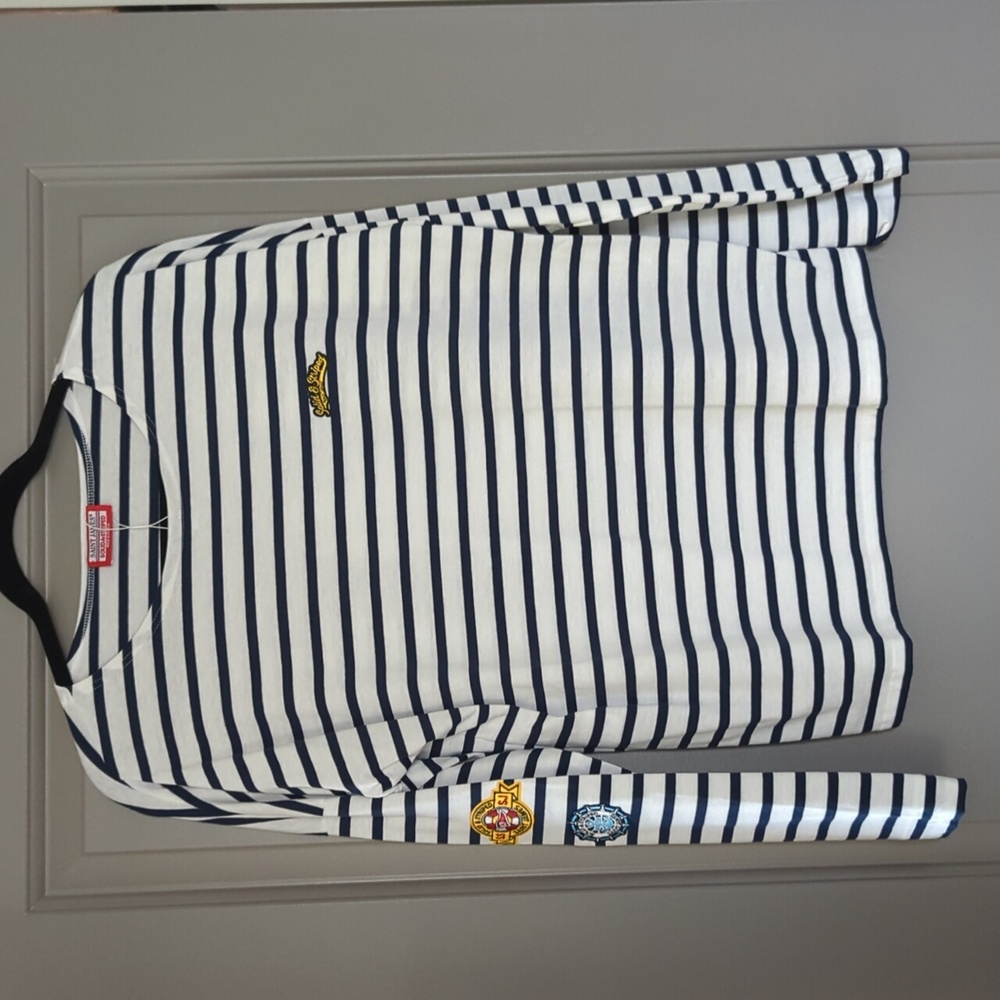 SAINT JAMES X S&S Minquiers Drop Shirt - M / NAVY BRETON STRIPE NWOT